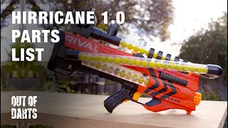 NERF MOD Nerf Rival Zeus HIRricane 10 Parts List and Breakdown [upl. by Eile]