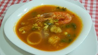 Receta fácil de sopa de arroz a la marinera [upl. by Jori]