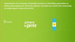 Capacitación en el manejo sustentable de barros y biosólidos generados en plantas depuradoras [upl. by Schaaff]