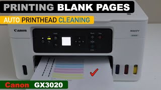 Canon MAXIFY GX3020 Printing Blank Pages  Fix With Auto Printhead Cleaning [upl. by Grayson]