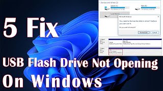 Cannot Open USB Flash Drive On Windows 10  5 Fix How To [upl. by Stefanie]