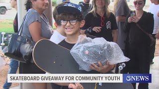 Skateboard giveaway provides kids early gifts for the holidays [upl. by Wearing]