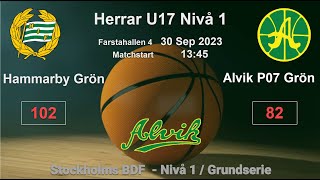 U17 Alvik Basket P07  Hammarby Grön 82102 [upl. by Ardle]