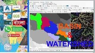 Extract Watershed with geometry from DEM in ArcGIS  River basin extraction from DEM in ArcGIS [upl. by Kristal]