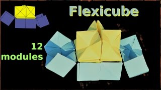 YOSHIMOTO FLEXICUBE by AMIMON  NEW Folding METHOD  NO glue NO tape  ORIGAMI [upl. by Zaneta]