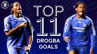 Didier Drogba  Top 11 Champions League Goals  Best Goals Compilation  Chelsea FC [upl. by Kassia]