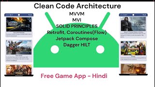 Clean Code Architecture MVVM MVI Compose Retrofit Dagger HILT SOLID Material3 HINDI Part1 [upl. by Kcirdet256]