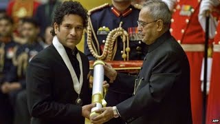 President Mukherjee presents Bharat Ratna to Shri Sachin Tendulkar and Prof C N R Rao [upl. by Ahsuas]