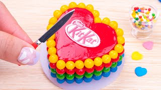 Miniature Rainbow Chocolate Cake🌈Beautiful Miniature Heart Chocolate Cake Decorating Idea🌈Cake Cakes [upl. by Sperry]