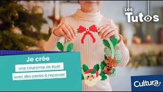 Tuto  Je crée une couronne de Noël avec des perles à repasser [upl. by Gayler]