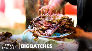 How 500 Pounds Of Lamb Barbacoa Is Cooked Every Weekend In Texcoco Mexico  Big Batches [upl. by Yojenitsirk164]