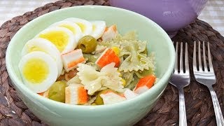 Ensalada de Pasta Fría con Atún y Huevo  Recetas Fáciles y Sanas [upl. by Finnigan]