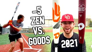 2021 THE GOODS vs CF ZEN USSSA 5 Showdown  Alloy vs Composite USSSA Baseball Bat Reviews [upl. by Rella]