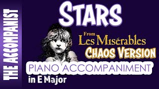 STARS from LES MISERABLES Original Chaos Version Piano Accompaniment in E Karaoke Lyrics in CC [upl. by Noni740]