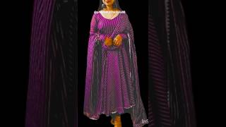 Anarkali dress made from saree youtube fashionfashion facts viralshort viralvideo viralreels [upl. by Arotal79]