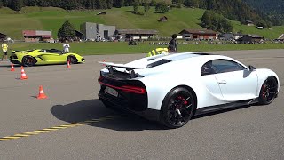 Bugatti Chiron Sport vs Lamborghini Aventador SVJ Roadster [upl. by Stortz]