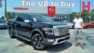 2021 Nissan Titan Platinum Reserve is the V8 Better than a Toyota Tundra [upl. by Hcurab]