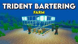 Trident Bartering Farm In Minecraft Bedrock 121 [upl. by Olli]