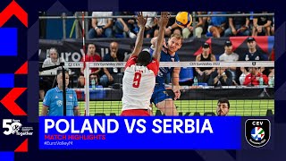 Poland vs Serbia I Match Highlights 14 Finals I CEV EuroVolley 2023 Men [upl. by Auhsuoj]