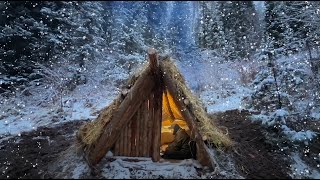 He Built a Warm Shelter on the Mountainside Survival Underground in the Wild Forest Bushcraft [upl. by Babcock]