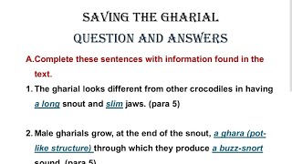 Saving The Gharial Class 8 Question Answer Gulmohar Book Golden Jubilee Edition [upl. by Thrasher]