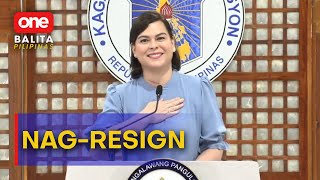 OBP  VP Sara Duterte nagbitiw bilang kalihim ng Department of Education [upl. by Bywaters]