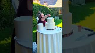 Stack a 3 tier wedding cake with me [upl. by Babbie]