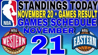 nba standings today November 20 2024  games results  games schedule November 21 2024 [upl. by Flower]