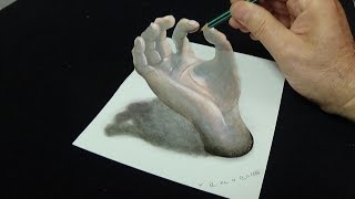 How To Draw A Incredible 3d Hand Illusion [upl. by Gabriello123]