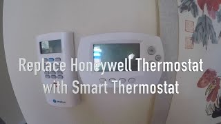 Replace Honeywell Thermostat with Google Nest smart home device [upl. by Nuahsak943]