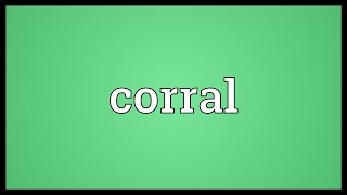 Corral Meaning [upl. by Mages]