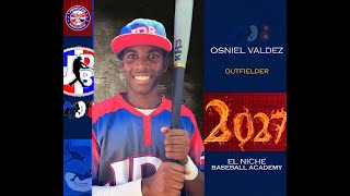 Osniel Valdez OF 2027 2028 Class From EL Niche Baseball AcademyDate video 24102024 [upl. by Etteve]