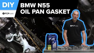 BMW N55 Oil Pan Gasket Replacement DIY 20102013 BMW E82E88 135i 135is [upl. by Alleuqcaj]