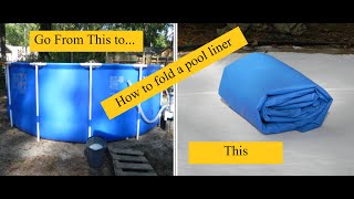 How To Fold An Intex 15 Round Swimming Pool Liner [upl. by Marrissa]