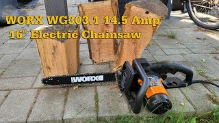 WORX WG3031 145 Amp 16quot Electric Chainsaw  JoeteckTips [upl. by Orianna]