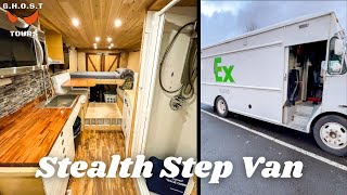 Stealth Step Van TOUR  FedEx Truck Converted into Tiny Home [upl. by Cirenoj]