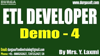 ETL DEVELOPER tutorials  Demo  4  by Mrs Y Laxmi On 04112024 9AM IST [upl. by Sutelc564]