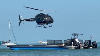 Navy seals  ￼ Helicopter takes off from pontoon boat in key west [upl. by Arihsat]