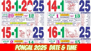 Pongal 2025 Date amp Time  Pongal Holidays  Tamil Calendar [upl. by Kcirddes]