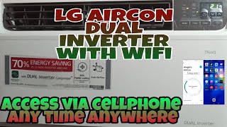 LG AIRCON WITH DUAL INVERTERTHINQWIFIACCESS VIA CELLPHONE ANY TIME ANYWHERE [upl. by Analem303]