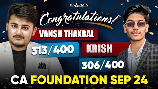 CA Foundation Sept 2024 Result Toppers  Vansh Thakral and Krish Sharing their Experience [upl. by Rehpitsirhc]