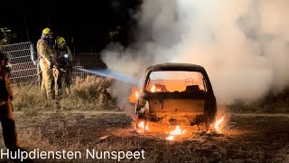 Autobrand in bos in Doornspijk [upl. by Berners]