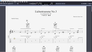 吉他譜 Liebestraeume No3 Love Dream 愛之夢 Guitar Pro 8 [upl. by Bord]