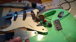 Installing a Shield Plate on My Seafoam Green 57 Reissue Strat [upl. by Lynnette]