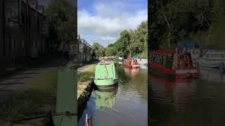 One of the Skipton day hire narrowboats heading towards the swing bridge on route to Gargrave canal [upl. by Gillett]