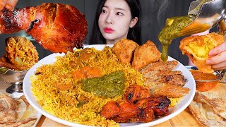 ASMR MUKBANG  커리파티 ★ 비리야니 amp 탄두리치킨 amp 케밥 amp 사모사 먹방 CURRY amp BIRYANI amp SEEKH KEBAP amp TANDOORI CHICKEN [upl. by Nalyorf]