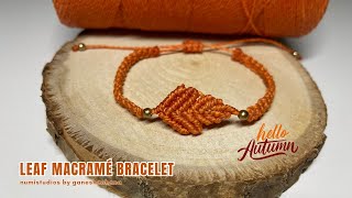 Leaf Macrame Bracelet Autumn Bracelet Fall Bracelet [upl. by Ablasor413]