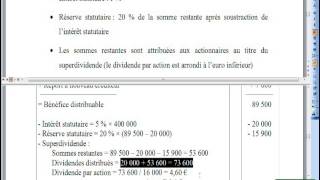 252 Répartition des bénéfices dune société Application 1 [upl. by Ramey]