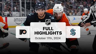 Flyers at Kraken  October 17 2024  NHL Full Game Highlights [upl. by Alphard389]