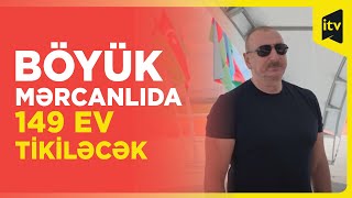 Prezident Cəbrayılın Böyük Mərcanlı kəndinin təməlini qoyub [upl. by Yblek977]